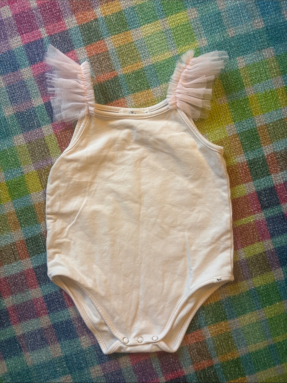 Oh Baby! Girls Pink Tulle Strap One-Piece Bodysuit size 18-24 months